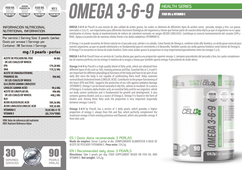 Omega 3 6 9 90 Perlas TMR WORLD