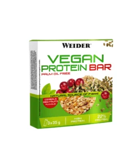 Weider® - VEGAN PROTEIN BAR - CAJA DE 12 UNIDADES DE 35 gr CADA UNA