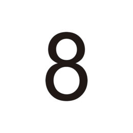 VINILO Nº 8 PARA CONO (MEDIDA 7,80 X 12,90 CM) BLANCO