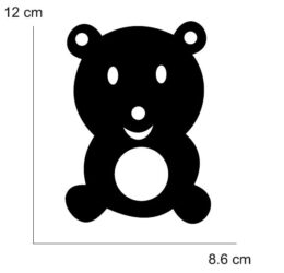 VINILO OSITO PARA CONO (MEDIDA 12 X 8,60 CM) NEGRO