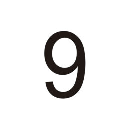 VINILO Nº 9 PARA CONO (MEDIDA 7,80 X 12,90 CM) BLANCO