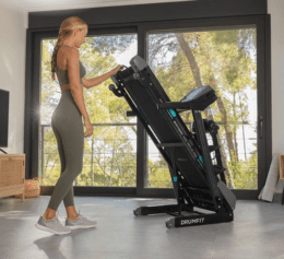 CECOTEC - Cinta de Correr Plegable DrumFit WayHome 1600 Obelia Pro. 1500 W, Velocidad Ajustable, Inclinación Motorizada, Superficie de 130x42 cm, Sistema Amortiguación, Pantalla, Cinturón de masaje - Imagen 6