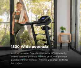 CECOTEC - Cinta de Correr Plegable DrumFit WayHome 1600 Obelia Pro. 1500 W, Velocidad Ajustable, Inclinación Motorizada, Superficie de 130x42 cm, Sistema Amortiguación, Pantalla, Cinturón de masaje - Imagen 19