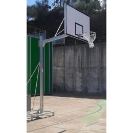 JGO CANASTAS GALVANIZADAS BALONCESTO DELUXE MONOTUBO TRASLADABLES 2 RUEDAS CON CARRO -SIN TABLEROS, AROS Y REDES