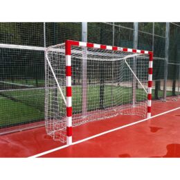 JUEGO PORTERÍAS ALUMINIO BALONMANO-FÚTBOL SALA FIJAS 80X80