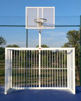 JUEGO PORTERIAS F.SALA/BALONMANO - CANASTA BASKET ANTIVANDALICA BLANCO