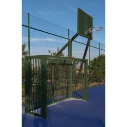 JUEGO DE 2 PORTERIAS F.SALA/BALONMANO - CANASTA BASKET ANTIVANDALICA VERDE