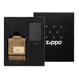 Encendedor a gasolina - Black Crackle Lighter and Black Pouch Gift Set - Imagen 13