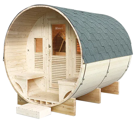 Sauna exterior vapor para jardin Gaia Luna (máximo 6 plazas) con cromoterapia - Tratamiento antihumedad