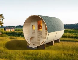 Sauna exterior vapor para jardin Gaia Luna (máximo 6 plazas) con cromoterapia - Tratamiento antihumedad - Imagen 2