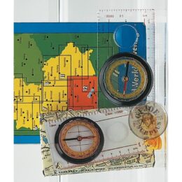 BRUJULA CAMPO TRANSPARENTE "MAPAS"