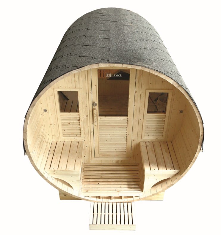 Sauna exterior vapor para jardin Gaia Luna (máximo 6 plazas) con cromoterapia - Tratamiento antihumedad - Imagen 5