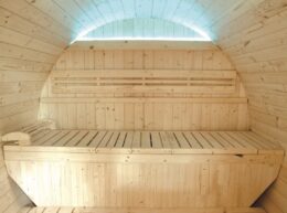 Sauna exterior vapor para jardin Gaia Luna (máximo 6 plazas) con cromoterapia - Tratamiento antihumedad - Imagen 14