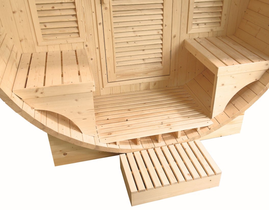 Sauna exterior vapor para jardin Gaia Luna (máximo 6 plazas) con cromoterapia - Tratamiento antihumedad - Imagen 8