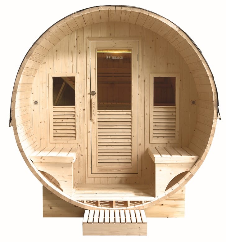 Sauna exterior vapor para jardin Gaia Luna (máximo 6 plazas) con cromoterapia - Tratamiento antihumedad - Imagen 4