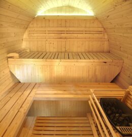 Sauna exterior vapor para jardin Gaia Luna (máximo 6 plazas) con cromoterapia - Tratamiento antihumedad - Imagen 13