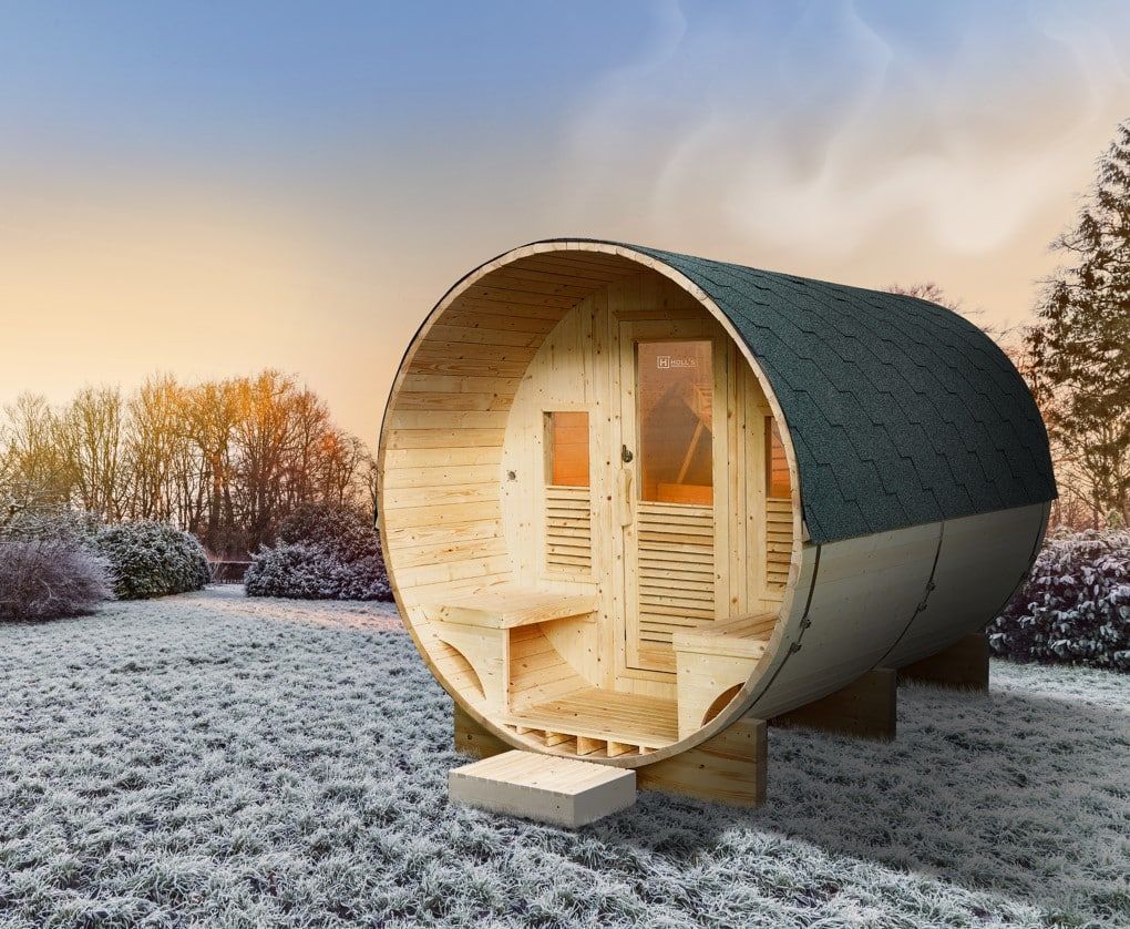 Sauna exterior vapor para jardin Gaia Luna (máximo 6 plazas) con cromoterapia - Tratamiento antihumedad - Imagen 3