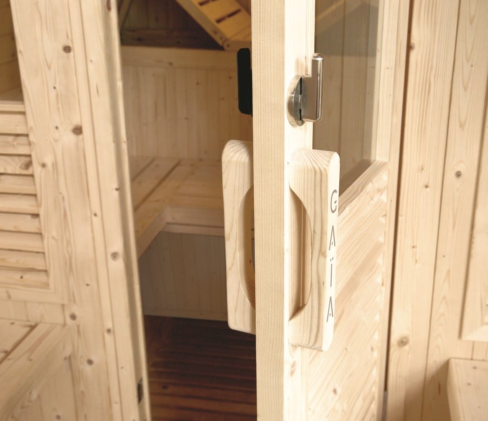 Sauna exterior vapor para jardin Gaia Luna (máximo 6 plazas) con cromoterapia - Tratamiento antihumedad - Imagen 11