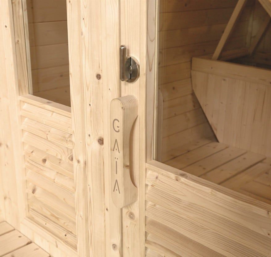 Sauna exterior vapor para jardin Gaia Luna (máximo 6 plazas) con cromoterapia - Tratamiento antihumedad - Imagen 10