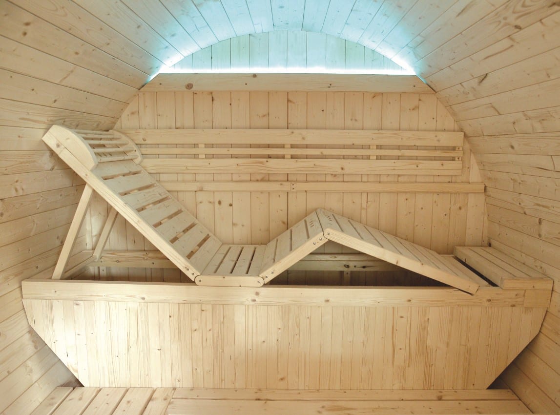 Sauna exterior vapor para jardin Gaia Luna (máximo 6 plazas) con cromoterapia - Tratamiento antihumedad - Imagen 12