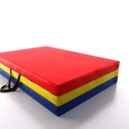 TRIPLE COLCHÓN DE GIMNASIA DE SEGURIDAD Y ESCALERA GRANDE PLEGABLE 195X120X10 CM - Imagen 2