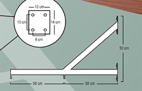 HERRAJE PARA ESCALERA HORIZONTAL -2 UDS- - Imagen 2