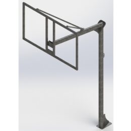 JGO CANASTAS GALVANIZADAS BALONCESTO MONOTUBO NEW TUBO 114 MM FIJAS CON BASE ANCLAJE-SIN TABLERO,ARO - Imagen 5