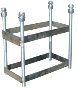 JGO CANASTAS GALVANIZADAS MINIBASKET MONOTUBO NEW TUBO 114 MM FIJAS CON BASE ANCLAJE-SIN TABLERO,ARO - Imagen 2