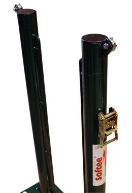 JUEGO DE 2 POSTES DE TENIS FIJOS Ø 80MM CON BASE PARA ATORNILLAR - Imagen 2
