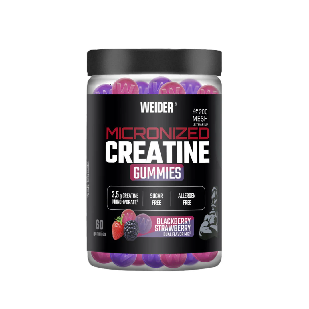 WEIDER® - Gominolas de creatina sabor dúo (fresa y mora) 60 unidades de Weider