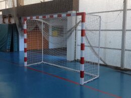 JUEGO DE 2 PORTERÍAS F.SALA/BALONMANO METÁLICAS TRASLADABLES 80X80MM CON BASE DE TUBO REDONDO - Imagen 4