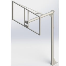 JUEGO DE 2 CANASTAS BALONCESTO MONOTUBO NEW TUBO 114 MM FIJAS -SIN TABLERO, ARO- CON BASE DE ANCLAJE - Imagen 5
